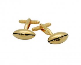 Cufflinks - Rugby Balls Gold